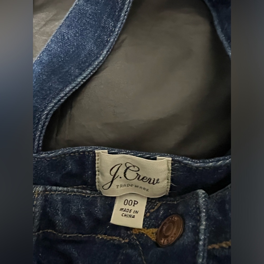 J.Crew Denim Apron Dress in Washed Indigo Button Down Stretch Jean - Picture 4 of 9